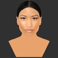 Nicki Minaj bust ready for full color 3D printing - Thumbnail 10