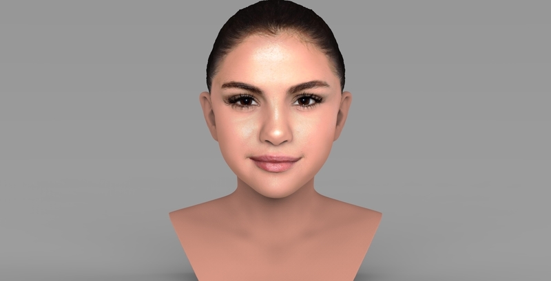Selena Gomez bust ready for full color 3D printing