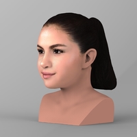 Selena Gomez bust ready for full color 3D printing - Thumbnail 3