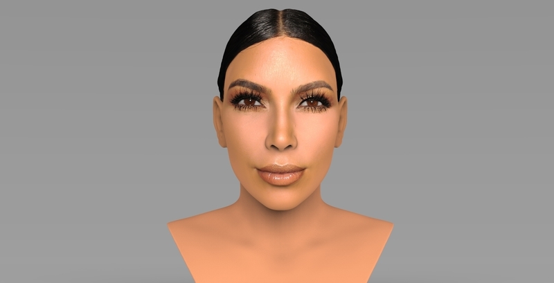 Kim Kardashian bust ready for full color 3D printing