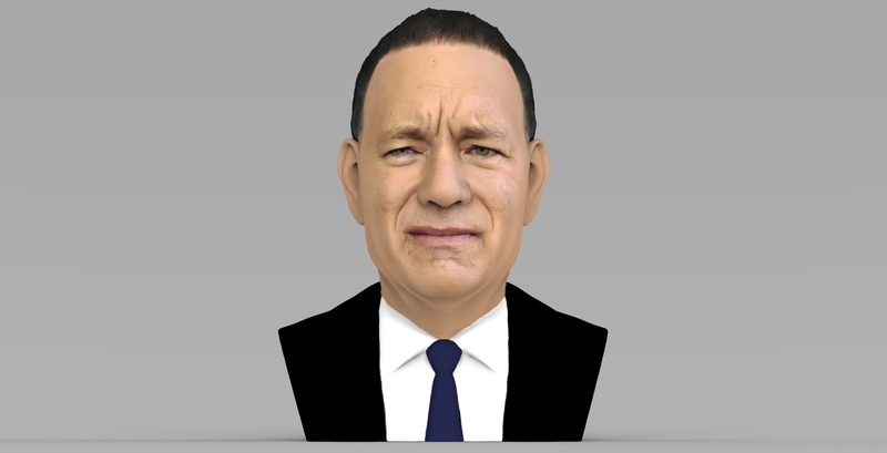 Tom Hanks bust ready for full color 3D printing