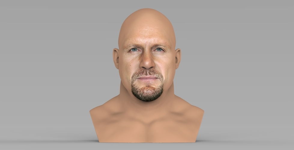 Stone Cold Steve Austin bust ready for full color 3D printing