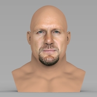 Stone Cold Steve Austin bust ready for full color 3D printing - Thumbnail 1