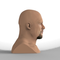 Stone Cold Steve Austin bust ready for full color 3D printing - Thumbnail 4