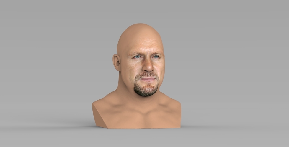 Stone Cold Steve Austin bust ready for full color 3D printing 3D Print 232895
