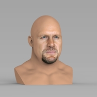 Stone Cold Steve Austin bust ready for full color 3D printing - Thumbnail 5
