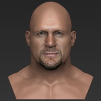 Stone Cold Steve Austin bust ready for full color 3D printing - Thumbnail 6