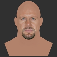 Stone Cold Steve Austin bust ready for full color 3D printing - Thumbnail 7