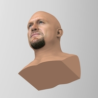 Stone Cold Steve Austin bust ready for full color 3D printing - Thumbnail 11