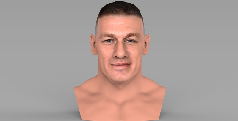 John Cena bust ready for full color 3D printing