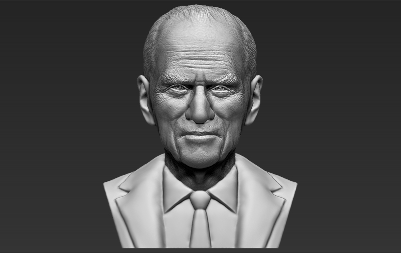 Prince Philip bust 3D printing ready stl obj