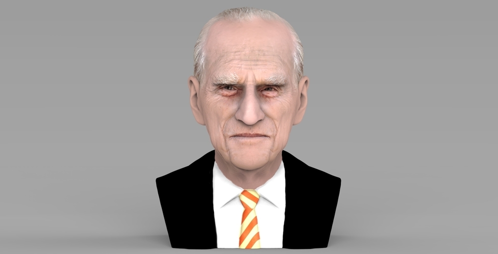 Prince Philip bust ready for full color 3D printing