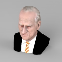 Prince Philip bust ready for full color 3D printing - Thumbnail 6
