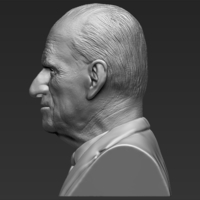 Prince Philip bust ready for full color 3D printing - Thumbnail 14