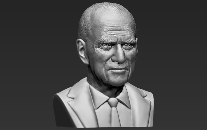 Prince Philip bust ready for full color 3D printing 3D Print 232989