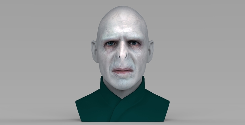 Lord Voldemort bust ready for full color 3D printing