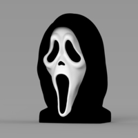 Ghostface from Scream bust ready for full color 3D printing - Thumbnail 2