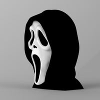 Ghostface from Scream bust ready for full color 3D printing - Thumbnail 3