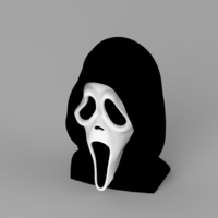 Ghostface from Scream bust ready for full color 3D printing - Thumbnail 7