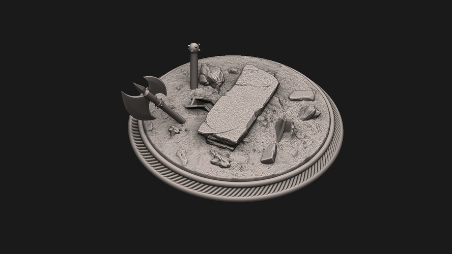 custom rubble  Base for miniatures - Figures version 01 3D Print 233214
