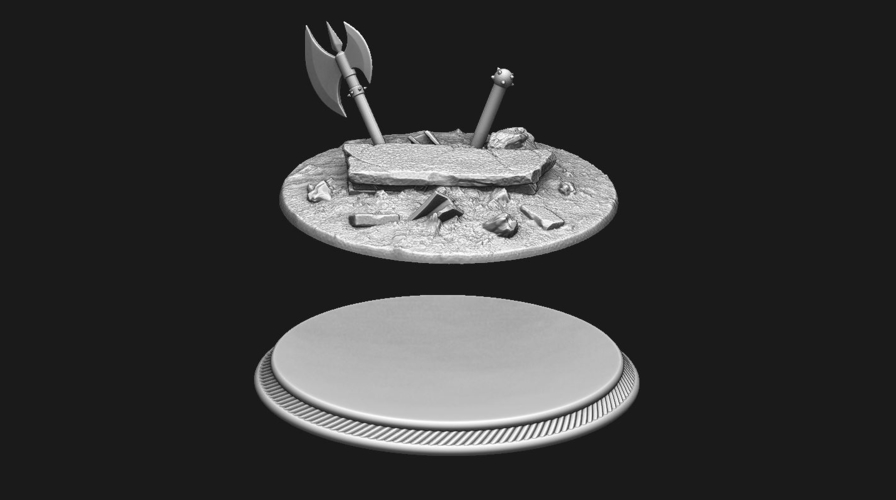 custom rubble  Base for miniatures - Figures version 01 3D Print 233215