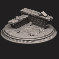 Small custome rubble Base for miniatures - Figures - version 02 3D Printing 233229