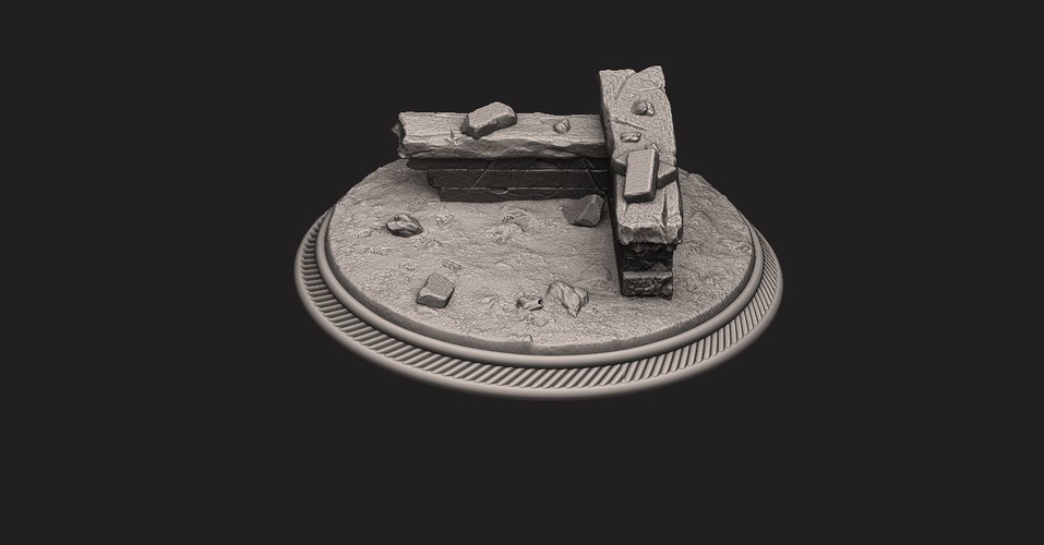 custome rubble Base for miniatures - Figures - version 02 3D Print 233230