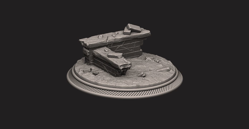 custome rubble Base for miniatures - Figures - version 02 3D Print 233233