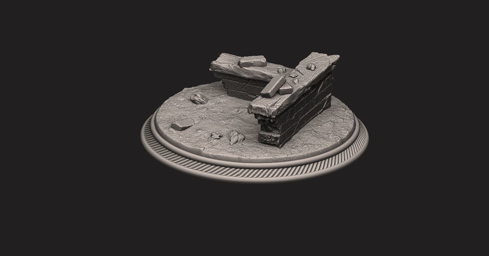 custome rubble Base for miniatures - Figures - version 02 3D Print 233236