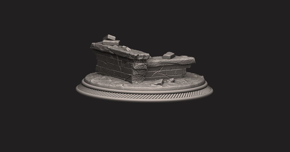 custome rubble Base for miniatures - Figures - version 02 3D Print 233237