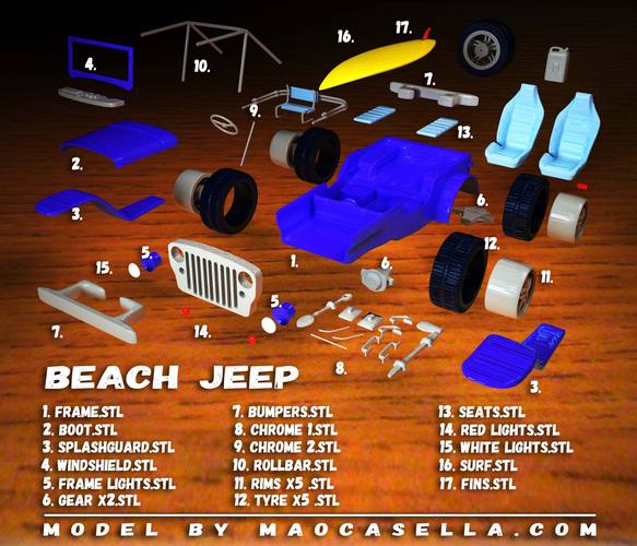 beach jeep 3D Print 23331