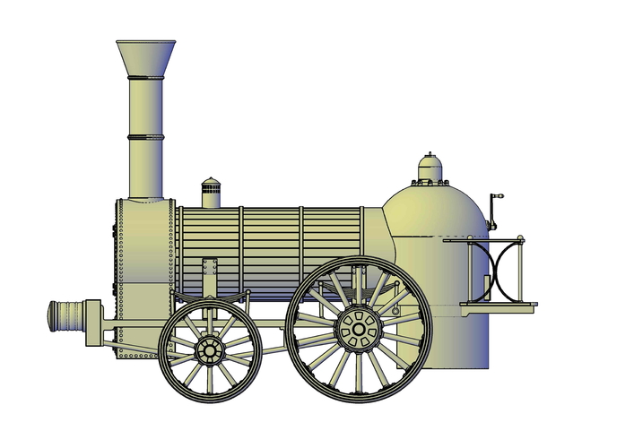 1836 Bury passenger locomotive light version 3D Print 233558