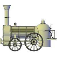 Small 1836 Bury passenger locomotive light version 3D Printing 233558
