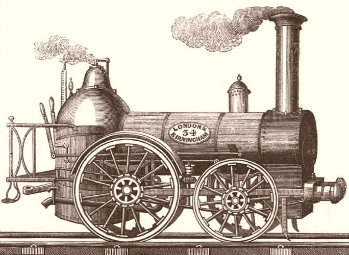 1836 Bury passenger locomotive light version 3D Print 233560
