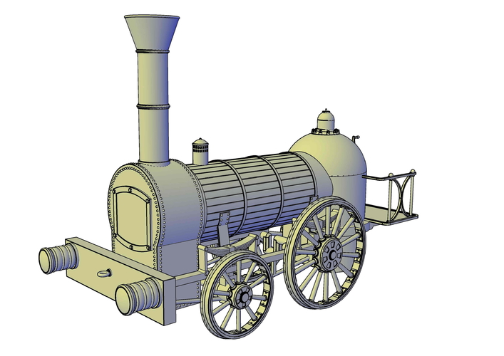 1836 Bury passenger locomotive light version 3D Print 233561