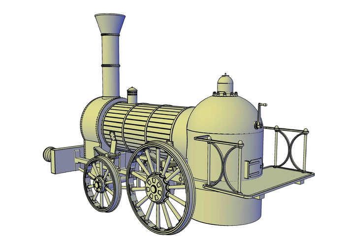 1836 Bury passenger locomotive light version 3D Print 233562