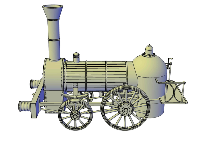 1836 Bury passenger locomotive light version 3D Print 233563