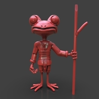 Small Stylized Frog Ninja 3D Printing 233668