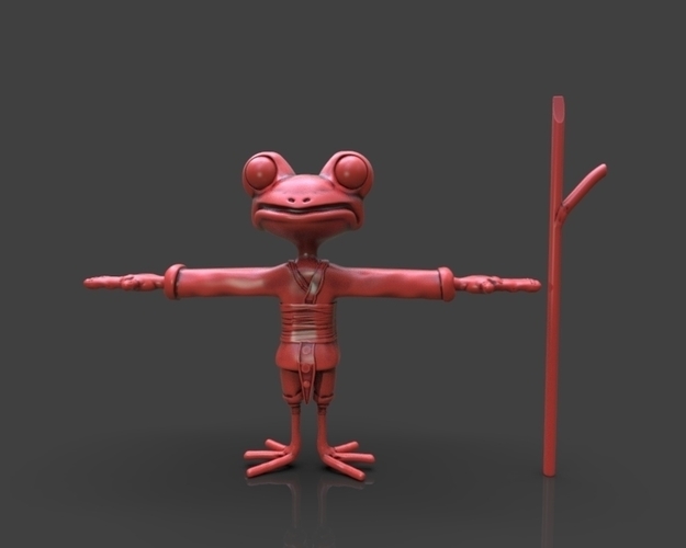 Stylized Frog Ninja 3D Print 233676