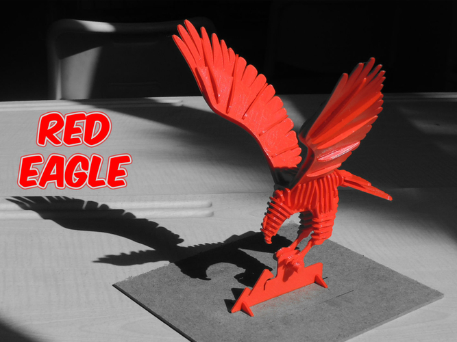 3D PUZZLE : RED EAGLE 3D Print 233750