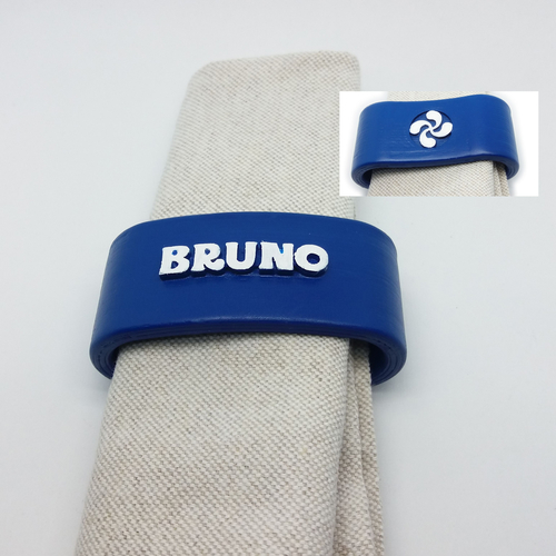 BRUNO 3D Napkin Ring with lauburu 3D Print 233762
