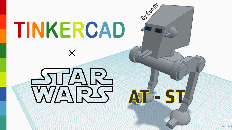 Simple AT-ST with Tinkercad 3D Print 234236