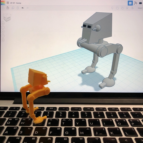 Simple AT-ST with Tinkercad 3D Print 234237