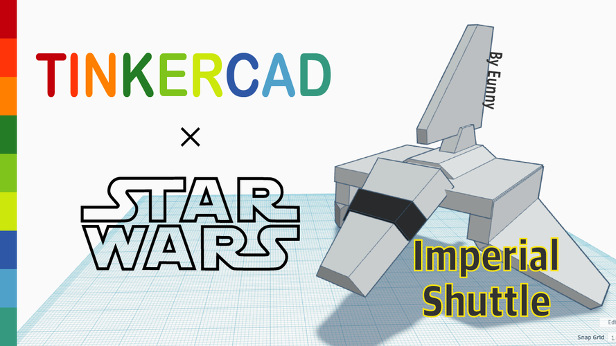 Simple Imperial Shuttle with Tinkercad 3D Print 234238