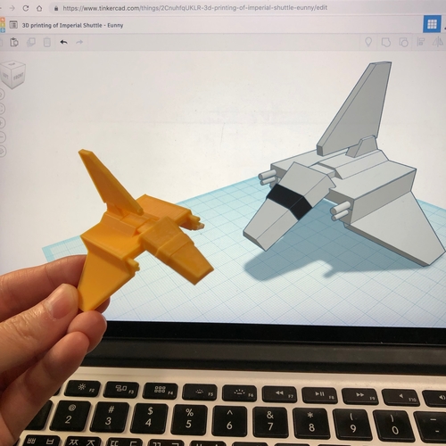 Simple Imperial Shuttle with Tinkercad 3D Print 234239