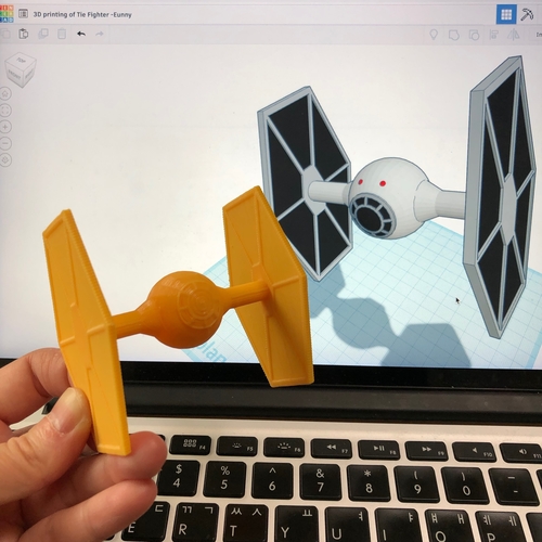 Simple Tie Fighter with Tinkercad 3D Print 234241