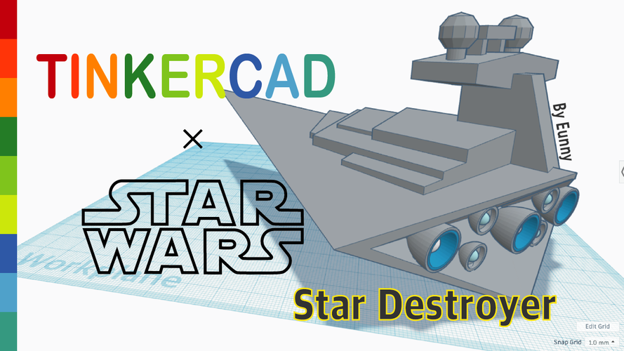   Simple Star Destroyer with Tinkercad 3D Print 234242