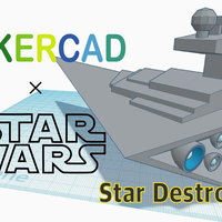 Small   Simple Star Destroyer with Tinkercad 3D Printing 234242
