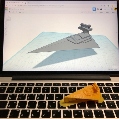   Simple Star Destroyer with Tinkercad 3D Print 234243