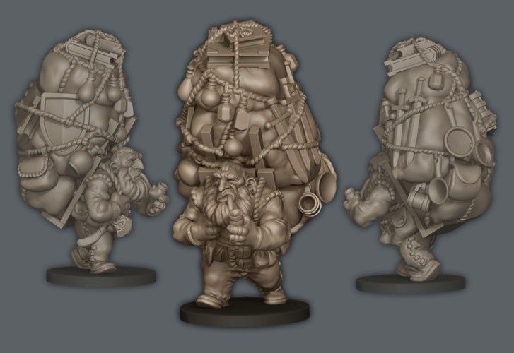 Dwarf travelling merchant 3D Print 234254